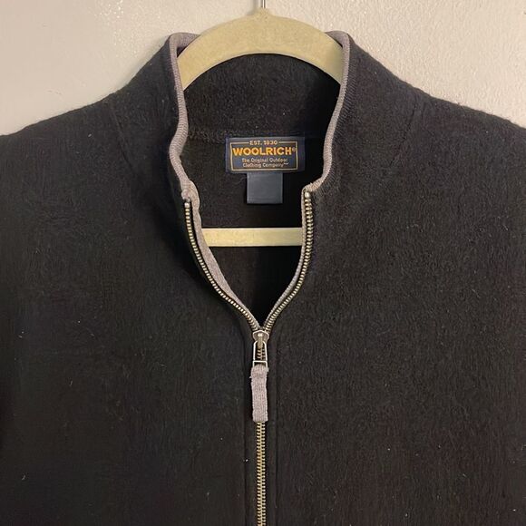 Vintage Woolrich 100% wool blazer zippered pockets black - Picture 7 of 12